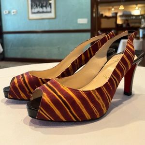 Christian Louboutin Sling Back Thin Platform Shoe